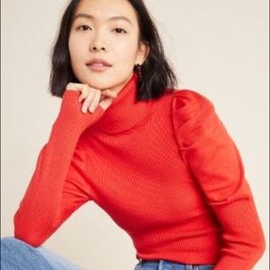 NWT Cecilia Puff-Sleeved Turtleneck Sweater